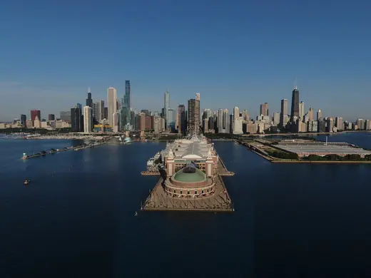 Photo 5: Interior · Drone shot of Chicago's Navy Pier