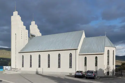 Photo 2: Exterior · The church Akureyrarkirkja in Akureyri in Iceland