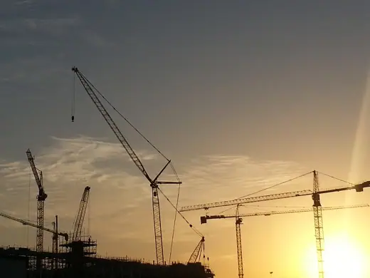 Photo 2: Exterior · crawler crane and tower cranes