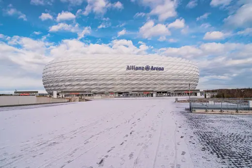 Photo 4: Exterior · The Allianz Arena in Munich with snow