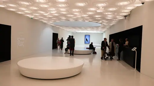 Photo 5: Interior · Amos Rex art museum downstairs lobby in Helsinki Finland