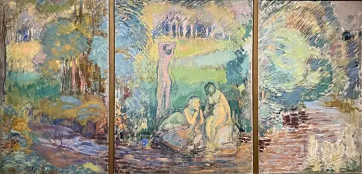 Photo 7: Sketch · Sketch for Girls by the Brook in Nyland's nation by the Finnish artist Magnus Enckell in 1914