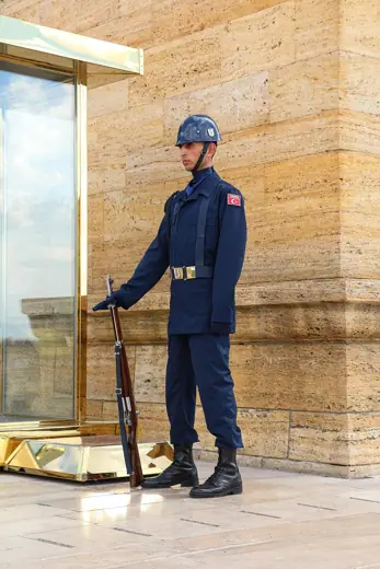 Photo 4: Exterior · A ceremonial guard at the Mausoleum of Atatürk (Anıtkabir), Ankara