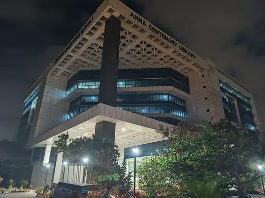 Photo 2: Exterior · Anna Centenary Library, opened in October 2010 is a nine storied complex with eight book sections