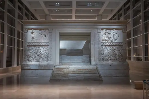 Photo 5: Interior · Front view of the Ara Pacis, at 6.45 pm