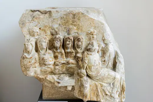 Photo 6: Interior · Marble fragment from Luna in Italy showing sitting vestals at a banquet