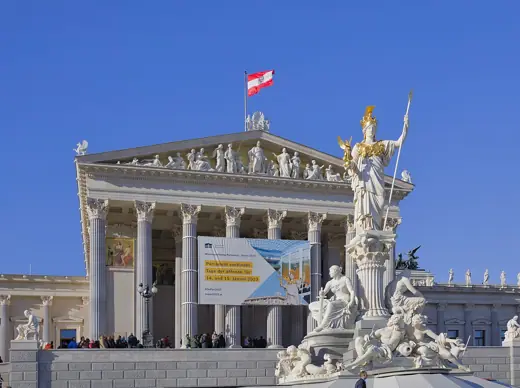 Photo 2: Exterior · The Austrian Parliament Building on the open day in Vienna , Austria