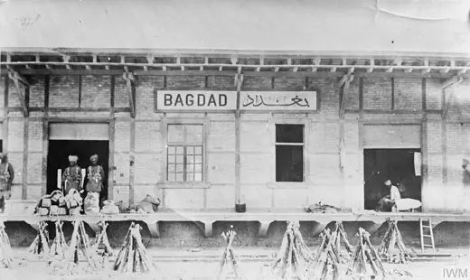 Photo 2: Exterior · The Mesopotamian Campaign, 1916-1918 Indian troops guarding Baghdad railway station