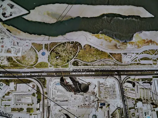 Photo 5: Interior · Floor of the Bahrain National Museum: Aerial Picture of the World Trade Centre, Manama, Bahrain