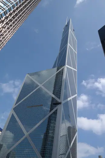 Photo 2: Exterior · Looking up to the Bank of China Tower in Hong Kong