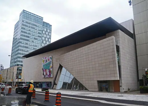 Photo 3: Exterior · Looking southeast on a cloudy winter day at Bata Shoe Museum