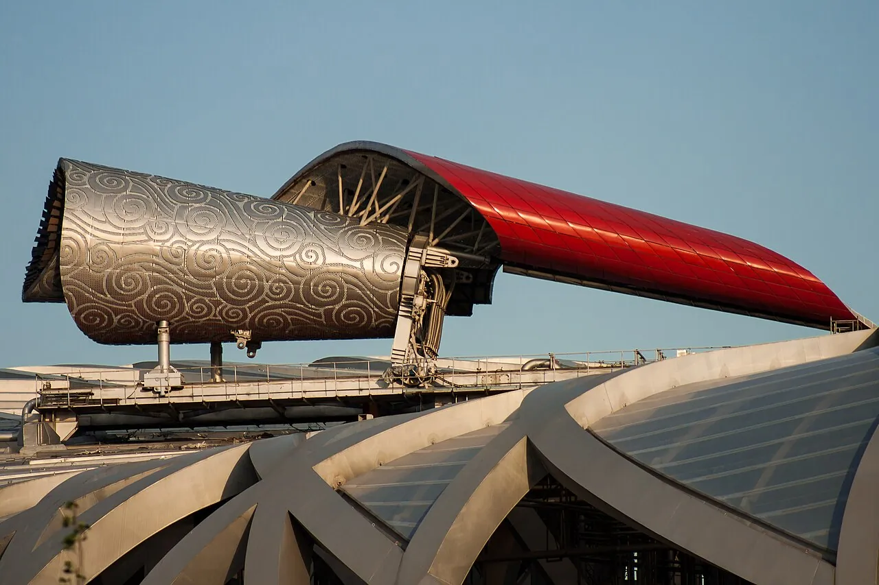 Beijing National Stadium: Detail · Beijing, China: Detail of the roof of the National Stadium, also known als "birds nest"