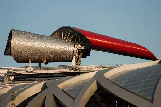 Photo 5: Detail · Beijing, China: Detail of the roof of the National Stadium, also known als "birds nest"