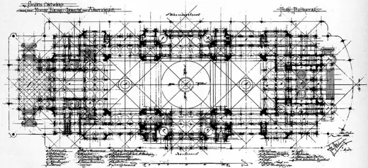 Photo 7: Plan · Rough design of a new stock exchange in Amsterdam, plan ground floor