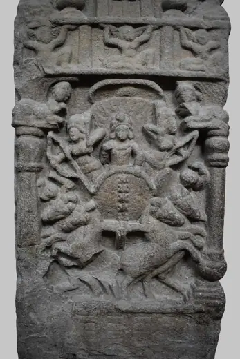 Photo 4: Exterior · 11 Pillar, Chariot Scene, Bodhgaya Archeological Museum, Bihar, India