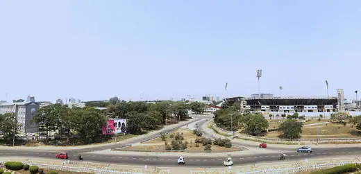 Photo 2: Exterior · A top view of the Black Star Square in Accra showing the Ohene Djan Sports Stadium