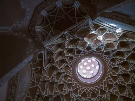 Photo 5: Detail · Ceiling with Alabaster Skylight, Borujerdi House, Kashan