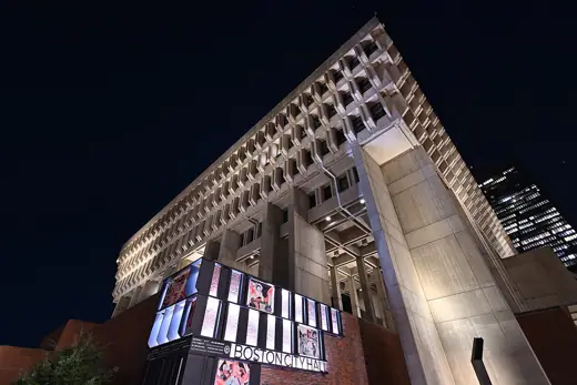 Photo 3: Exterior · The north side of Boston City Hall at night