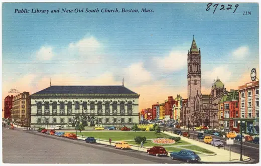 Photo 6: Interior · Title: Public library and new Old South Church, Boston, Mass