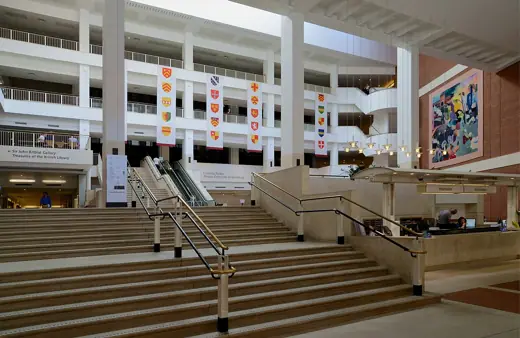 Photo 4: Interior · The atrium and stairway of the British Library, London