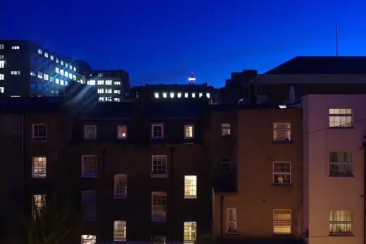 Photo 5: Interior · The BT Tower (Post Office Tower) and view out of my hotel room window (Crescent Hotel, Camden) at night
