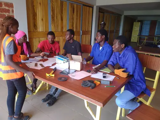 Photo 3: Exterior · Koudougou Burkina Institute of Technology mechanical students at laboratory