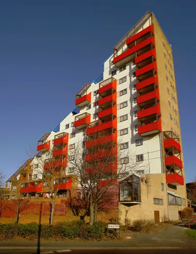 Photo 4: Exterior · Tom Collins House, Byker, Newcastle upon Tyne - This building forms the eastern end of the Byker Wall