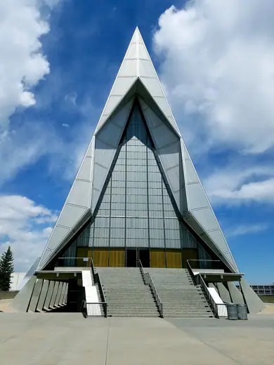 Photo 3: Exterior · The United States Air Force Academy Cadet Chapel is a notable landmark on this historic property