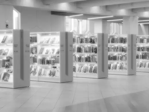 Photo 6: Interior · Silky Monochrome-Library Stacks