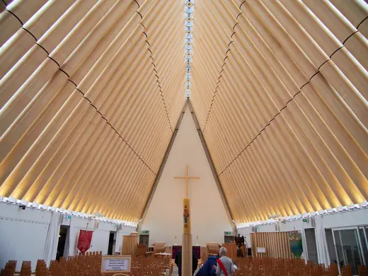 Photo 5: Interior · The interior of the Christchurch Transitional Cathedral, also known as the Cardboard Cathedral