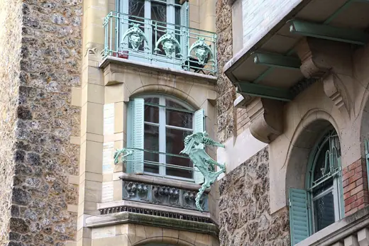 Photo 3: Exterior · (Auteuil) Rue Jean de la Fontaine Impressive Art Nouveau building