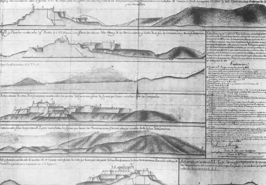 Photo 8: Drawing · Perfiles del cerro y castillo de San Felipe de Barajas, por don Antonio de Arévalo