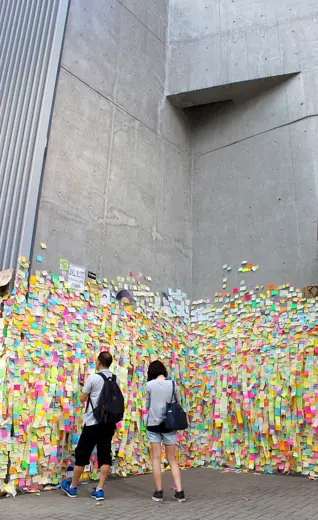 Photo 4: Exterior · Sticky Notes Wall outside Hong Kong Goverment Building, during 2014 Occupy Central