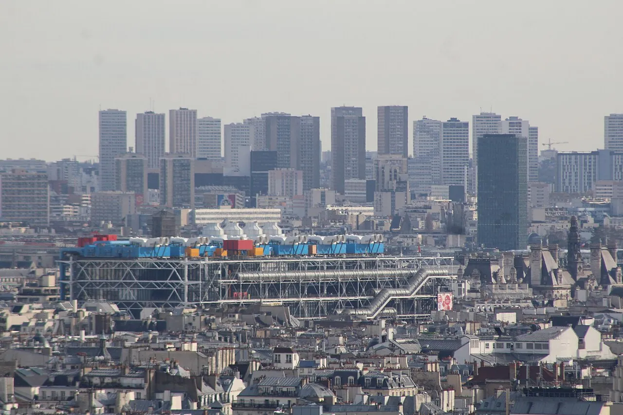 Centre Pompidou: Context · Vue de Paris depuis la basilique du Sacré-Cœur de Montmartre, Paris