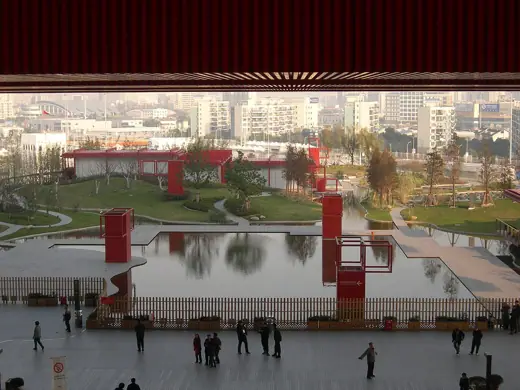 Photo 5: Interior · Looking outside from inside the China Pavilion at Expo 2010, Shanghai, China