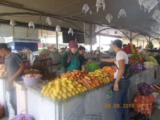 Photo 7: Section · The large vegetable section of Chorsu Bazaar
