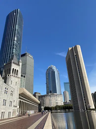 Photo 2: Exterior · The reflecting pool, the Christian Science Center and the Prudential Center