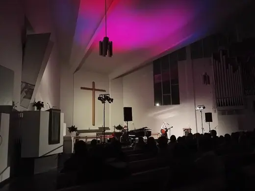 Photo 6: Interior · Finnish artists Aino Puu and Lenni-Kalle Taipale performing at Ristinkirkko, Lahti