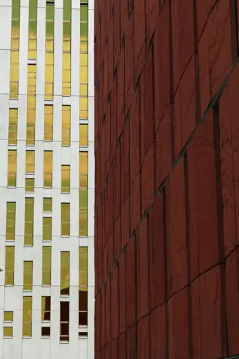 Photo 4: Exterior · CINiBA in front of Silesia Star building in Katowice, Poland