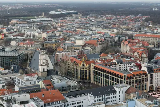 Photo 4: Interior · View over inner city of Leipzig with Thomaskirche