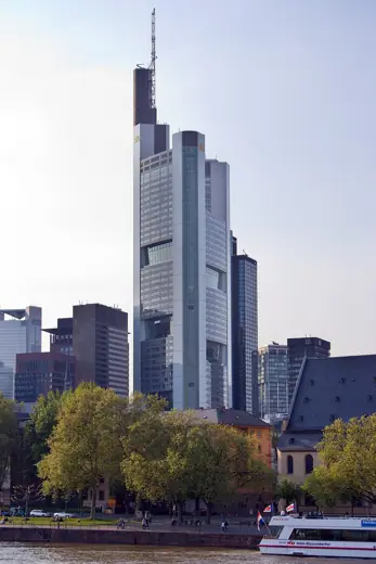 Photo 3: Exterior · Frankfurt on the Main: Commerzbank Tower as seen from the Eiserner Steg (Iron Bridge)