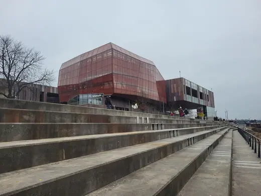 Photo 3: Exterior · Copernicus Museum from the river bank, Warsaw