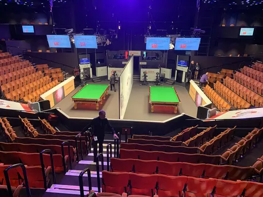 Photo 5: Interior · A view of the interior of the Crucible Theatre, Sheffield, during the 2024 World Snooker Championship