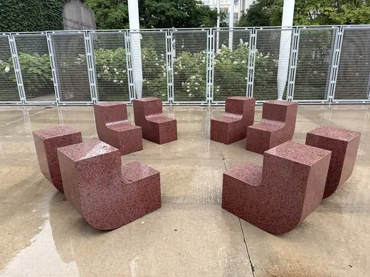 Photo 5: Detail · Scott Burton's furniture sculpture installation Seating for Eight (1985) at the Art Institute of Chicago