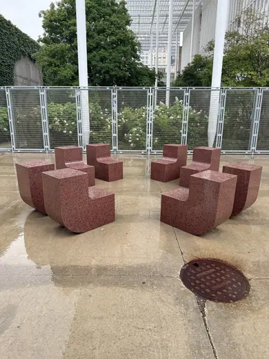 Photo 6: Detail · Scott Burton's furniture sculpture installation Seating for Eight (1985) at the Art Institute of Chicago