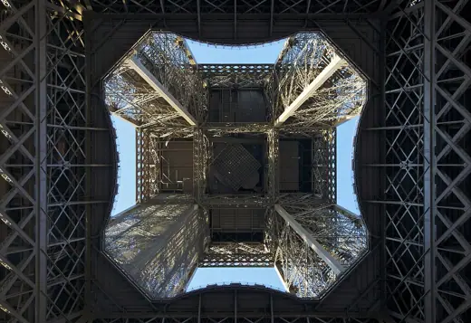 Photo 3: Exterior · Looking up the center of the Eiffel Tower