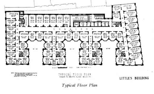 Photo 7: Plan · Original typical floor plan, Little Building, 80 Boyston Street at Tremont Street, Boston, Massachusetts