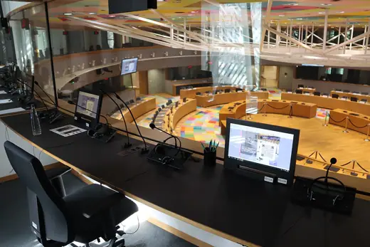 Photo 4: Interior · Interpreting booth Europa building, European Union, Brussels
