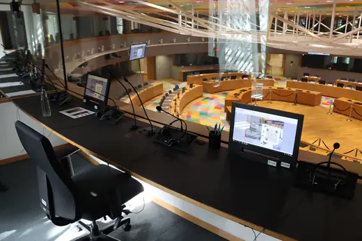 Photo 5: Interior · Interpreting booth Europa building, European Union, Brussels