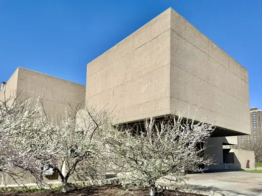 Photo 6: Detail · Built in 1965-1968, this Brutalist building was designed by I